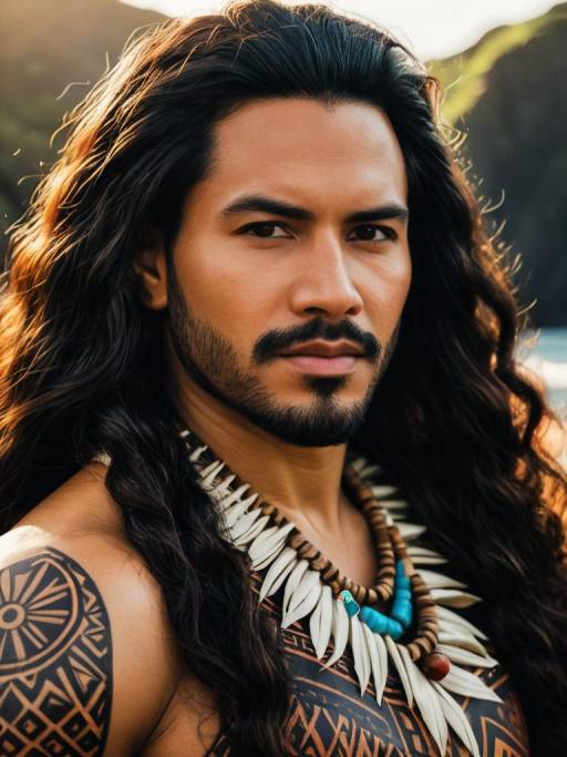 Man in Maui-inspired Tribal Costume