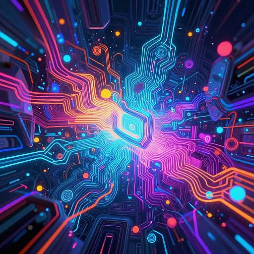 Futuristic Neon Cyberpunk Digital Landscape