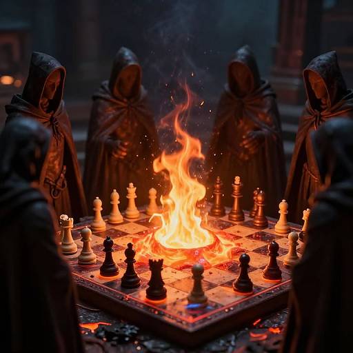 Fiery Lava Chessboard with Spectral Cloaks