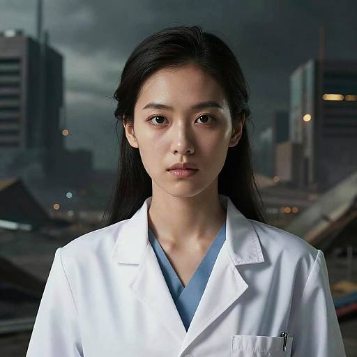 Epic Portrait: Scientist in Apocalyptic City