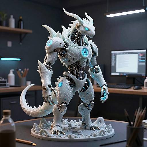 Fantasy Creature Art with Mechanical Fusion