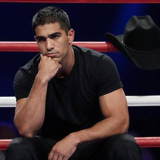 Pensive Boxer in Dark Blue Ring