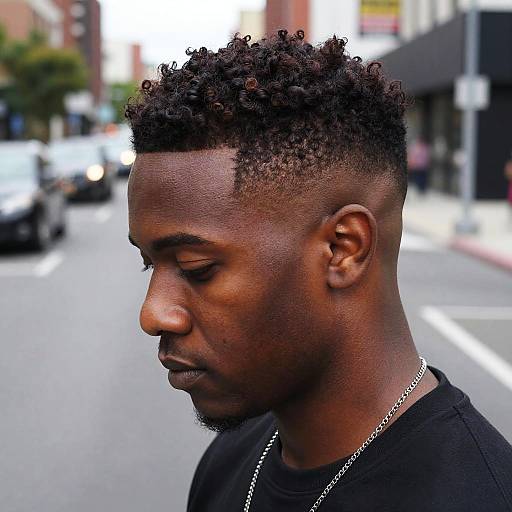 Stylish Black Man with Box Fade