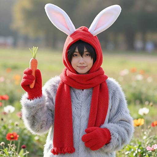 Joyful Bunny Costume in Sunny Meadow