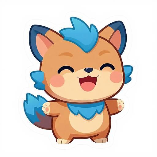 Cute Fluffy Cartoon Animal Illustration