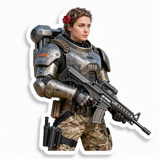 Battlefield Medic in Partial Exoskeleton Sticker
