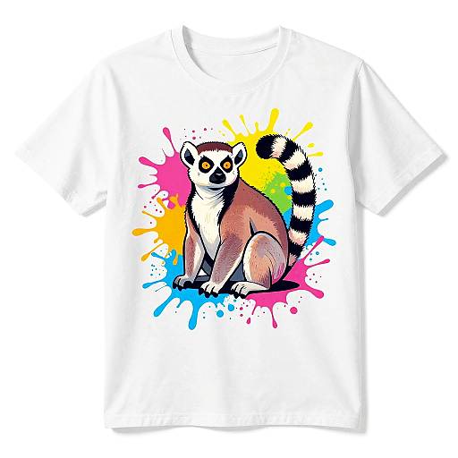 Colorful Lemur Graffiti Illustration
