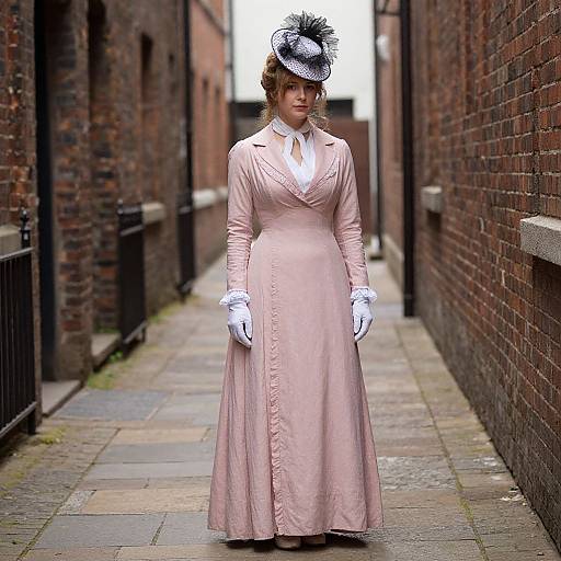 Victorian Suffragette in Pink Dress