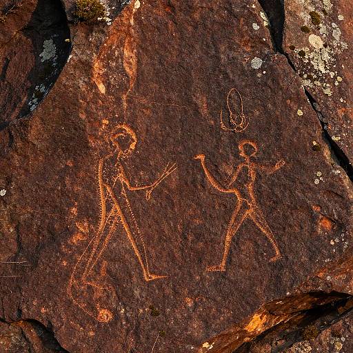 Ancient Fussabdruck Petroglyphs at Sunset