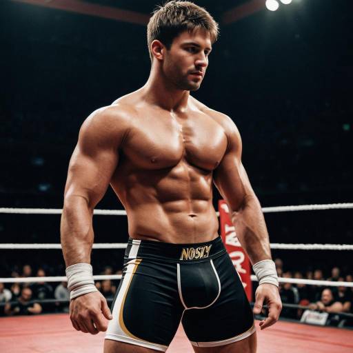 Muscular Male in Wrestling Outfit Pose