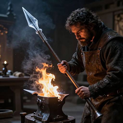Blacksmith Forging Frozen Sunlight Lances
