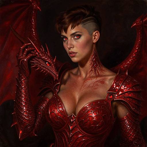 Photorealistic Half-Dragon Warrior Princess