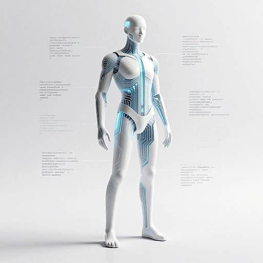Futuristic Humanoid Circuit Visualization
