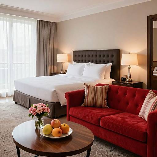 Luxury Hotel Room with Plush Furnishings