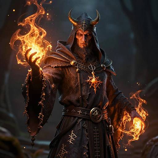 Necromancer with Haunting Amber Auras