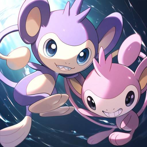 Illustration of Aipom, pokemon in the style of Tanihara natsuki