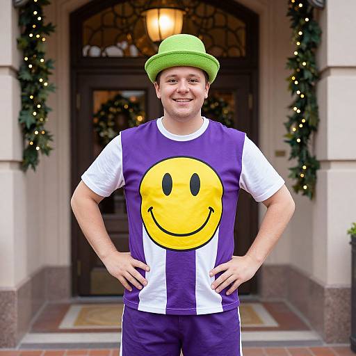 Cheerful Man in Vibrant Outfit