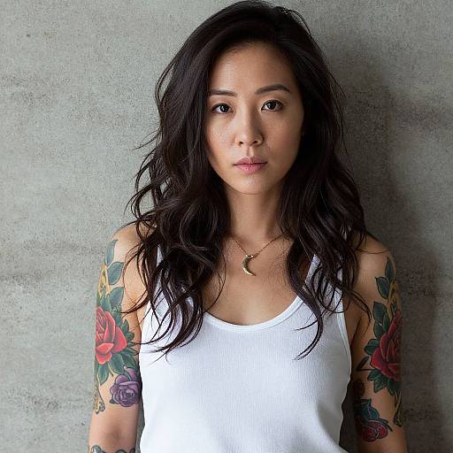 Portrait of Tattooed Asian Woman