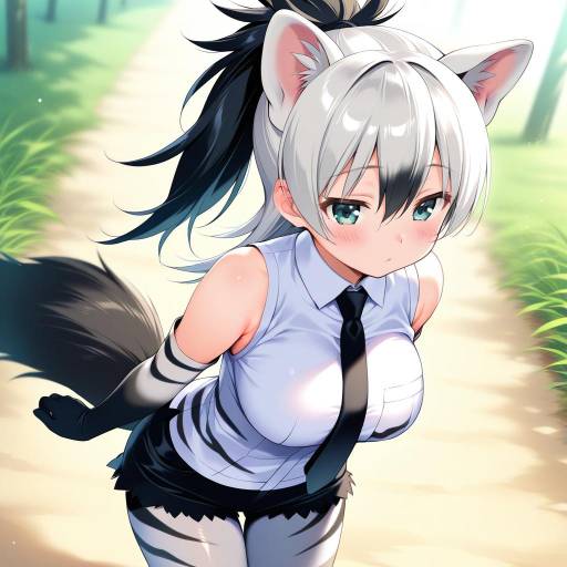 Illustration of Aardwolf (kemono friends), kemono friends in the style of Piyodera mucha