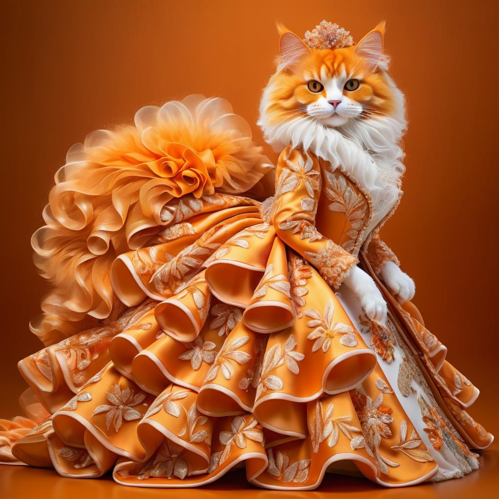 Glamorous Cat in Haute Couture Fashion