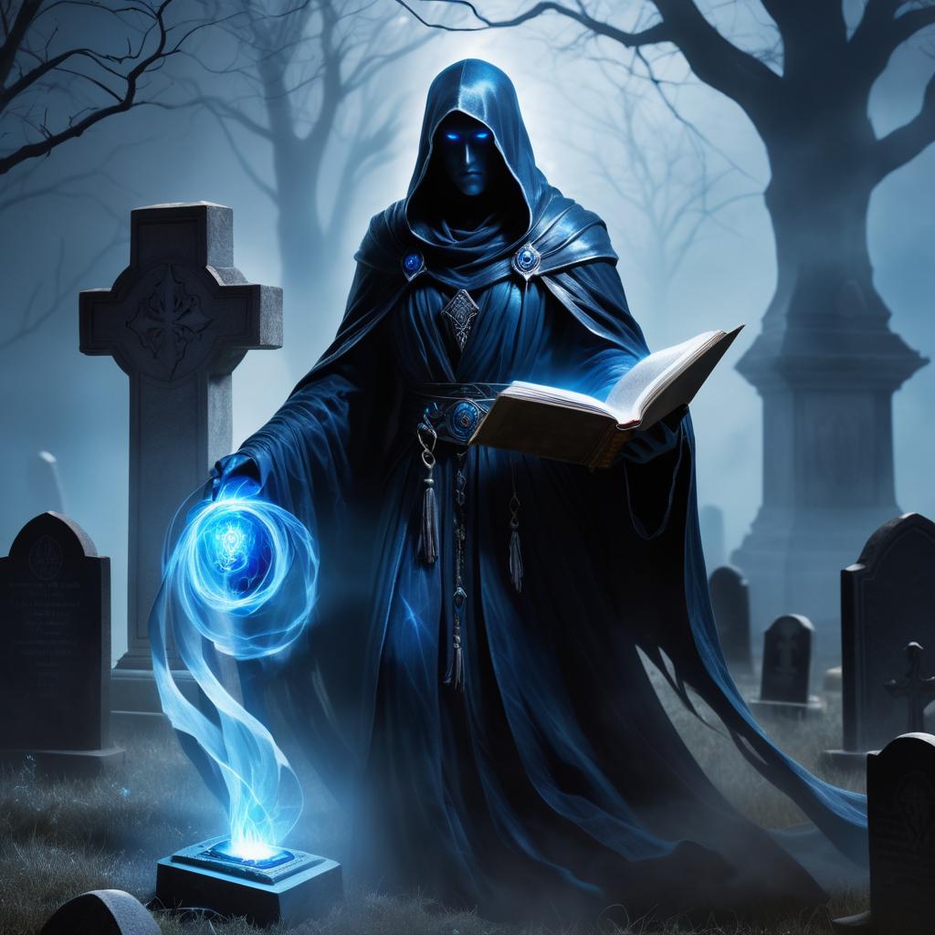 Eerie Wraith in a Haunted Graveyard