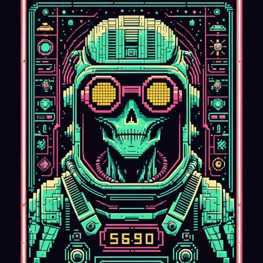 Pixel Art Ancient Alien Time Machine Artifact