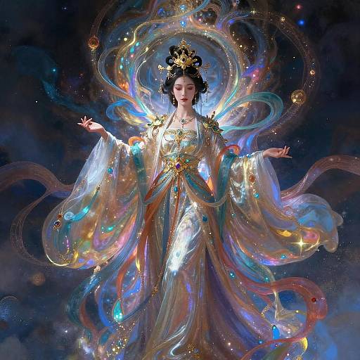 Majestic Celestial Woman in Hanfu Art