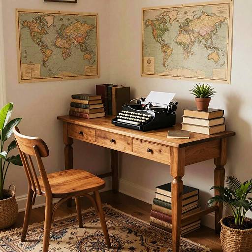 Cozy Vintage Creative Workspace