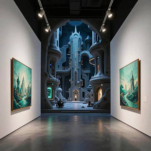 Cyberpunk Art Gallery Interior Design