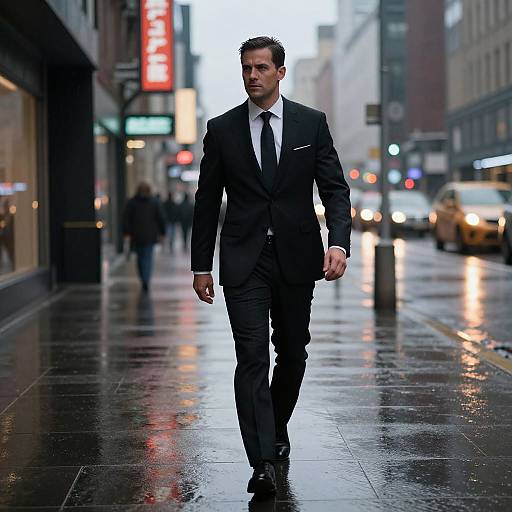 Modern Man in Neon Rain