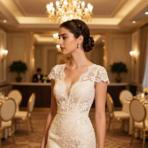 Elegant Braided Bun in Luxury Ballroom
