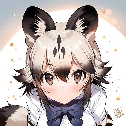 Illustration of African wild dog (kemono friends), kemono friends in the style of Usagihime