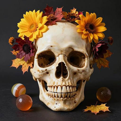 Surreal Twisted Candy Skull Art