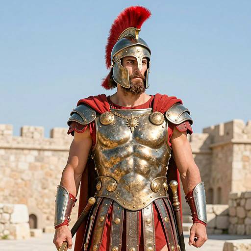 Photorealistic Male Spartan Warrior Portrait