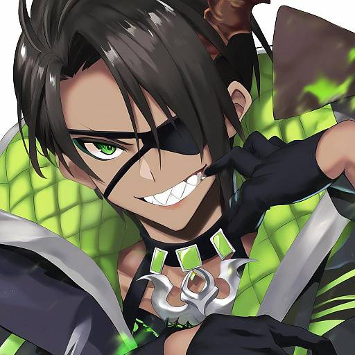 Illustration of Aragami oga, holostars in the style of Kyogoku shin