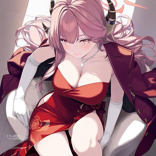 Illustration of Aru (dress) (blue archive), blue archive in the style of Rokuwata tomoe