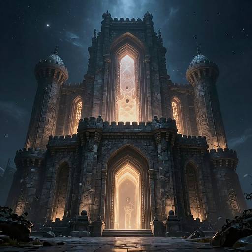 Otherworldly Stone and Light Fortress