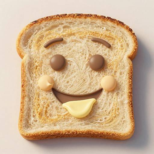 Playful Face Toast with Butter Art