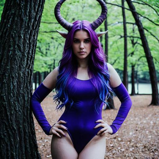 Colorful Sully Costume Woman Outdoors