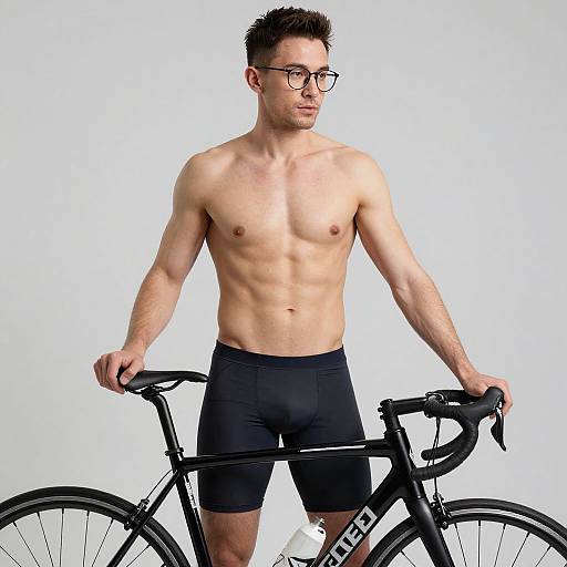 Elegant Short Man in Cycling Shorts