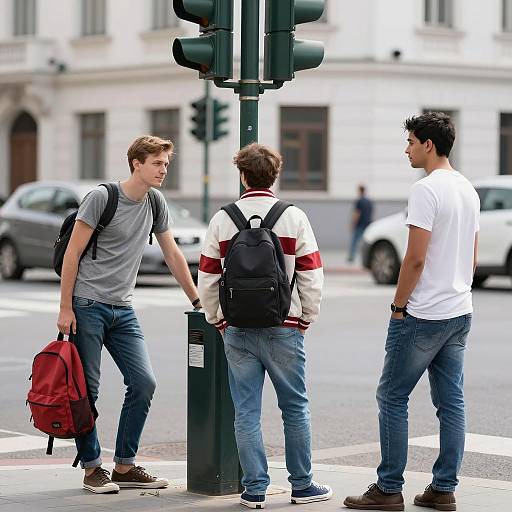 Urban Life: Three Men at a Corner