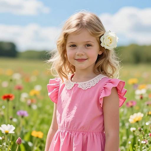 Joyful Girl in Sunlit Meadow