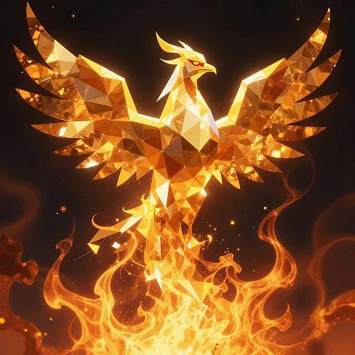 Abstract Polygonal Phoenix Rising