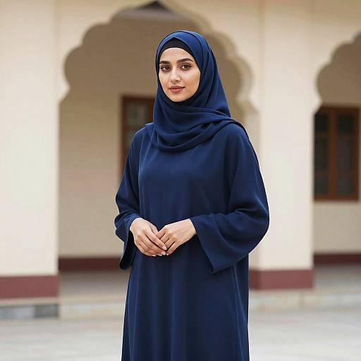 Islamic Woman in Blue Scarf