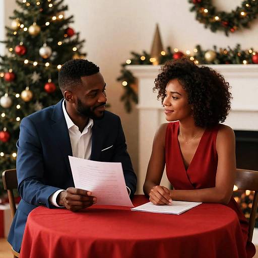 Festive Couple at a Cozy Table