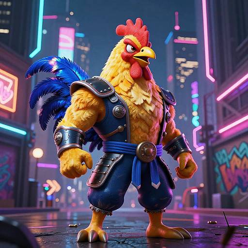 Cyberpunk Tekken Chicken Mascot