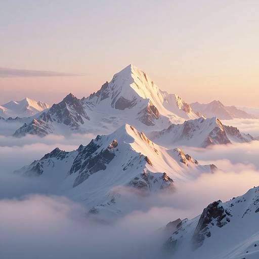 Serene 3D Snow-Capped Mountain Landscape