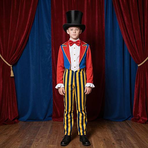 Circus Performer in Striped Costume