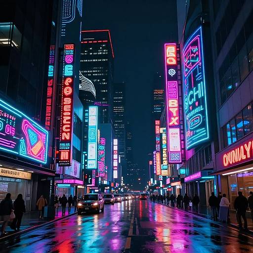 Futuristic Neon Cityscape at Night