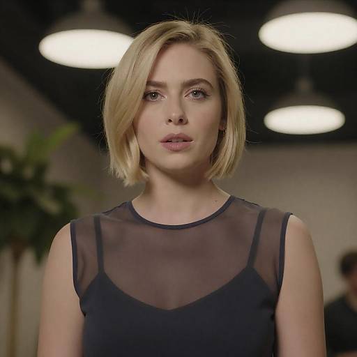 Indoor Portrait of a Blonde Woman